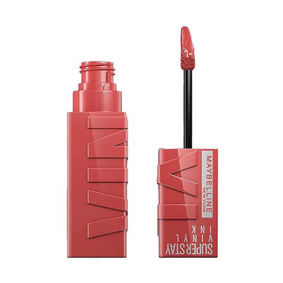 Maybelline New York - SuperStay Vinyl Ink Lipstick - 15 Peachy - Rood - Langhoudende Lippenstift - 4,2 ml - Blijft tot 16 uur lang zitten - Schudden voor 5 seconden voor gebruik