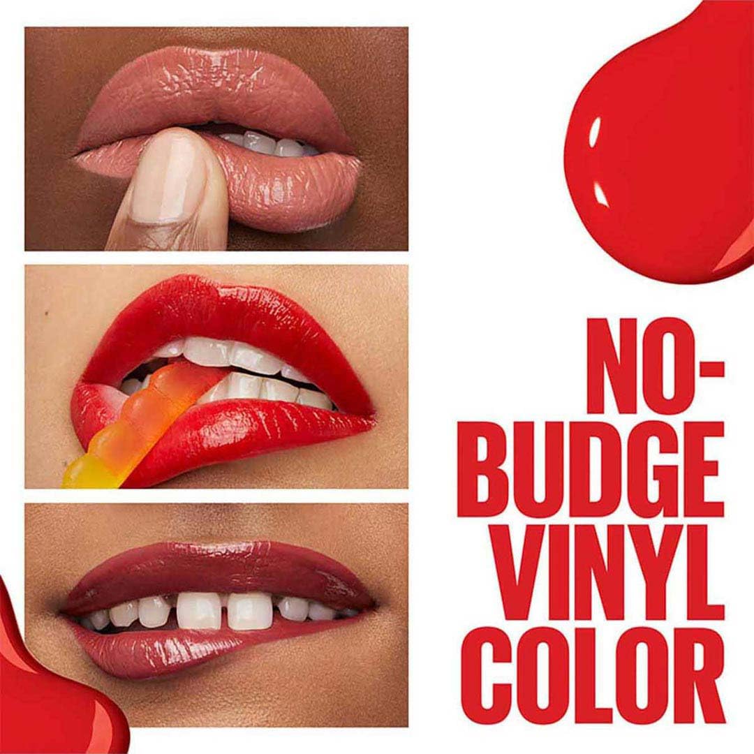 Maybelline New York - SuperStay Vinyl Ink Lipstick - 15 Peachy - Rood - Langhoudende Lippenstift - 4,2 ml - Blijft tot 16 uur lang zitten - Schudden voor 5 seconden voor gebruik