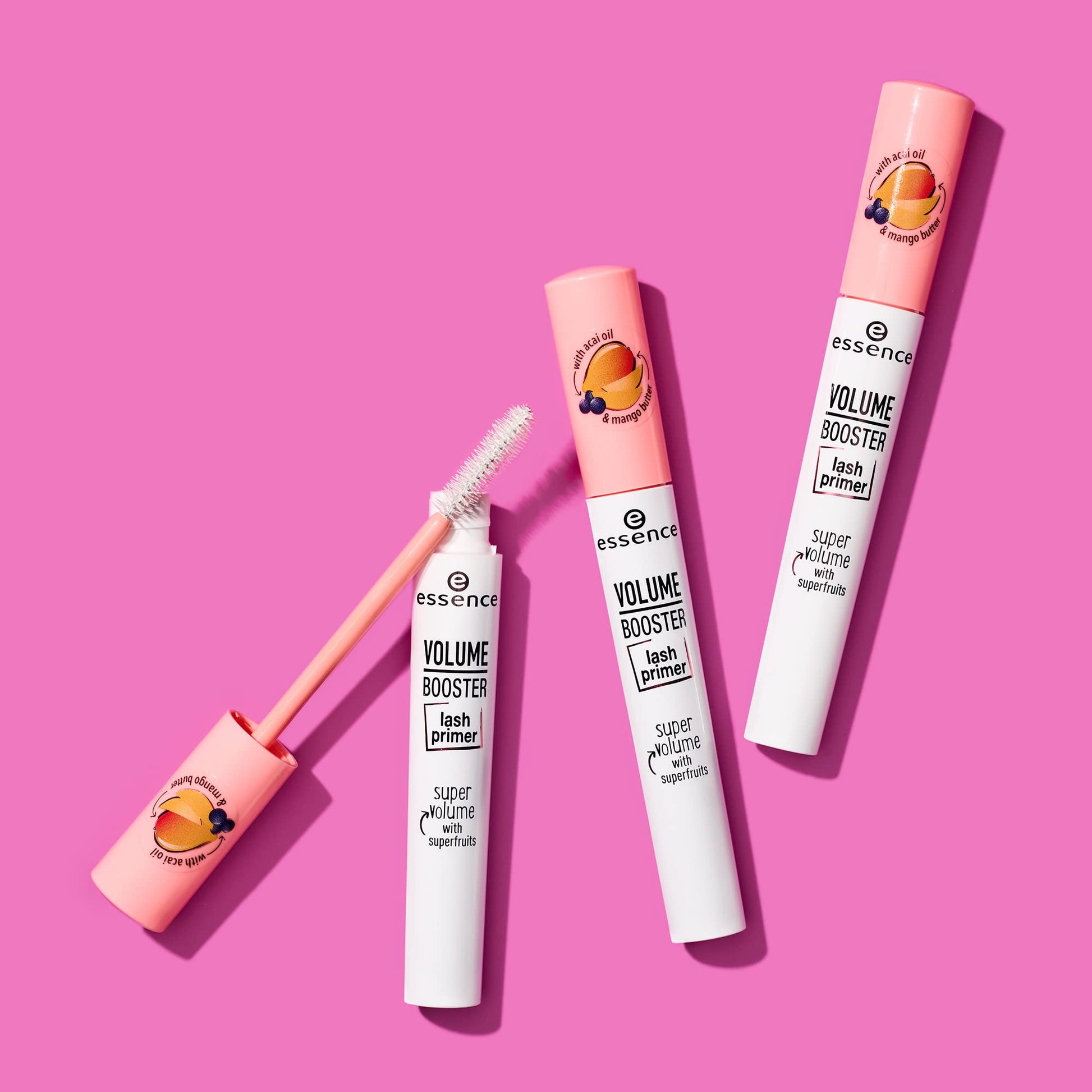 ESSENCE VOLUME BOOSTER wimperprimer, mascara, mascara, wit, volumegevend, priming, met oliën, vegan, alcoholvrij, parabenenvrij (7ml)