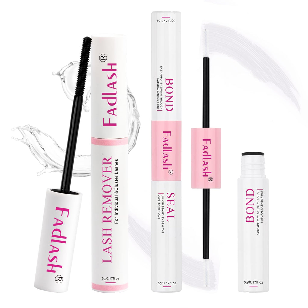 Fadlash DIY Home Wimper Extensions Set Lash Bond and Seal Cluster Wimperlijm Individuele Wimpers Wimper Lijm Remover Crème voor Lange retentie 48-72 uur Waterdicht Individuele Wimperlijm