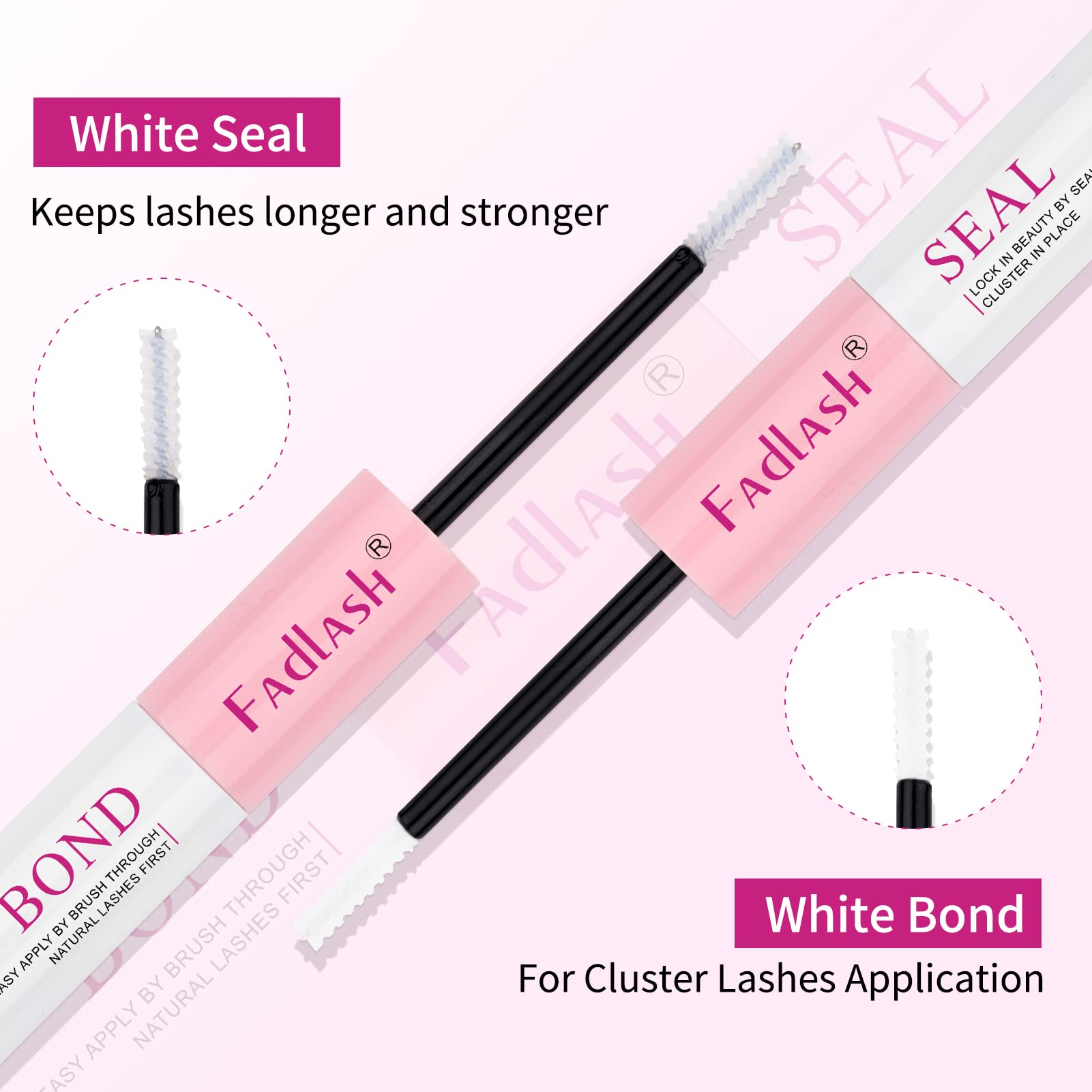 Fadlash DIY Home Wimper Extensions Set Lash Bond and Seal Cluster Wimperlijm Individuele Wimpers Wimper Lijm Remover Crème voor Lange retentie 48-72 uur Waterdicht Individuele Wimperlijm