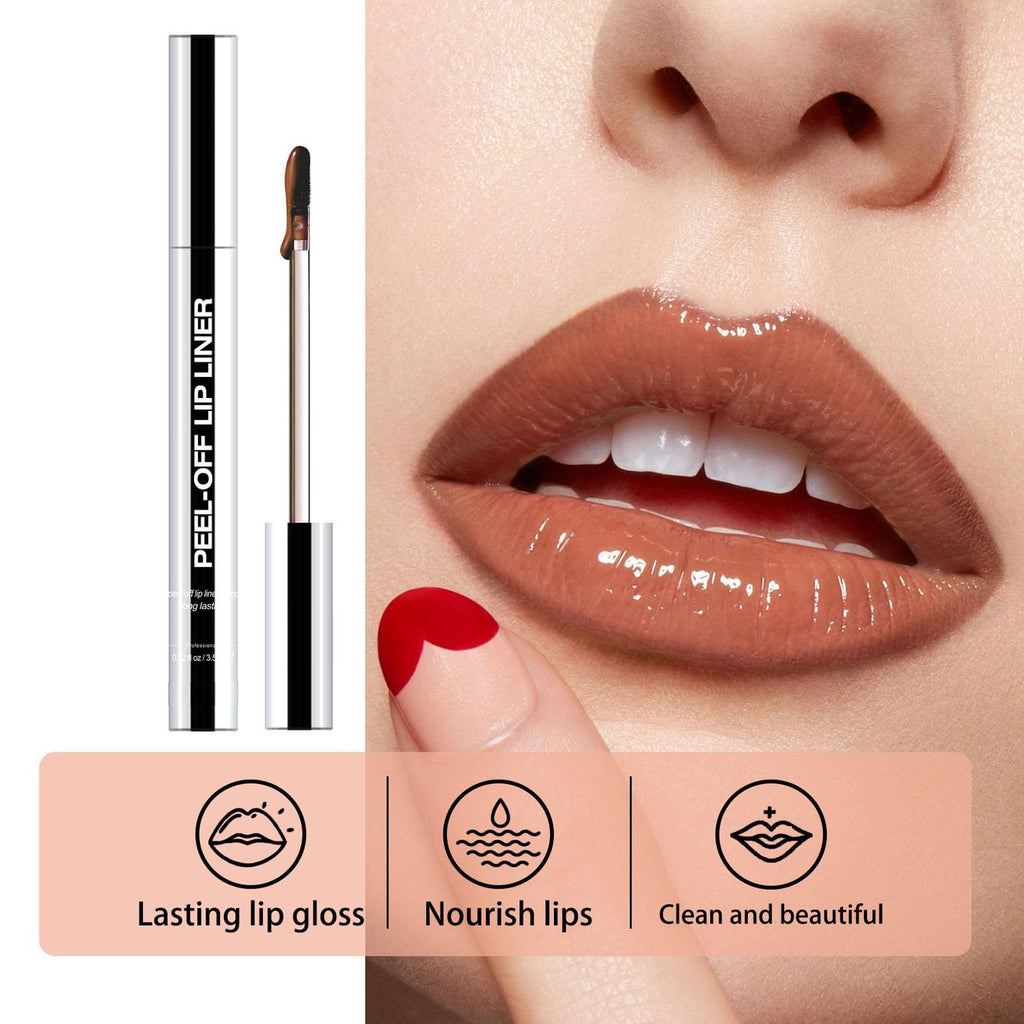 Peel Off Lipliner Stain, 2 stuks Peel Off Lipliner Stain Lip Tint Peel Off, waterbestendig, langhoudend, verwijderbare lippenstift, plump lipliner mat, sterk gepigmenteerde tattoo, lipliner