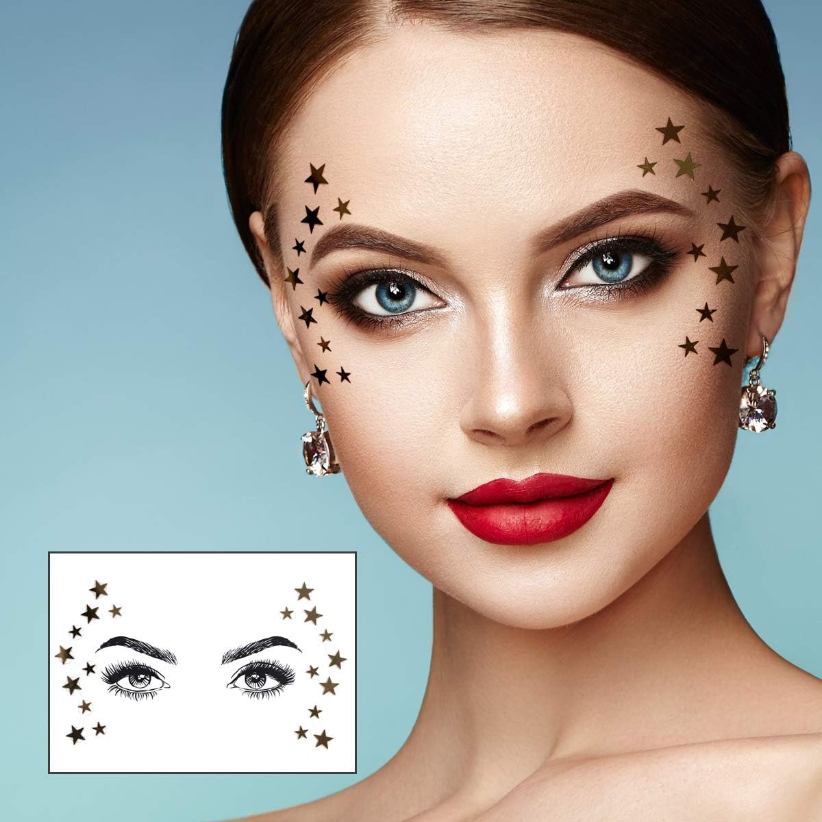 URAQT Face Gems Glitter, Strass Gezichtsjuwelen, Kristallen Gezichtsstickers voor Ogen, Zelfklevende Tijdelijke Body Tattoos voor Feest, Rave Festival