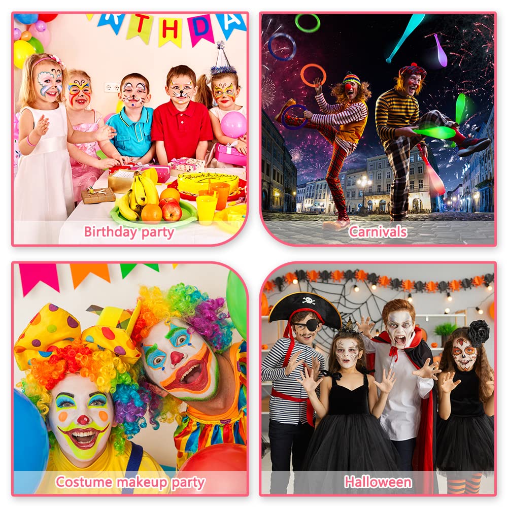 LOPHE Face Body Painting Kit, 26 kleuren Rainbow Body Paint voor kinderen Volwassenen, Veilig en niet-giftig Split Cake Face Paint-palet op waterbasis met 2 borstels, Party-make-upset voor Halloween Kerst Cosplay