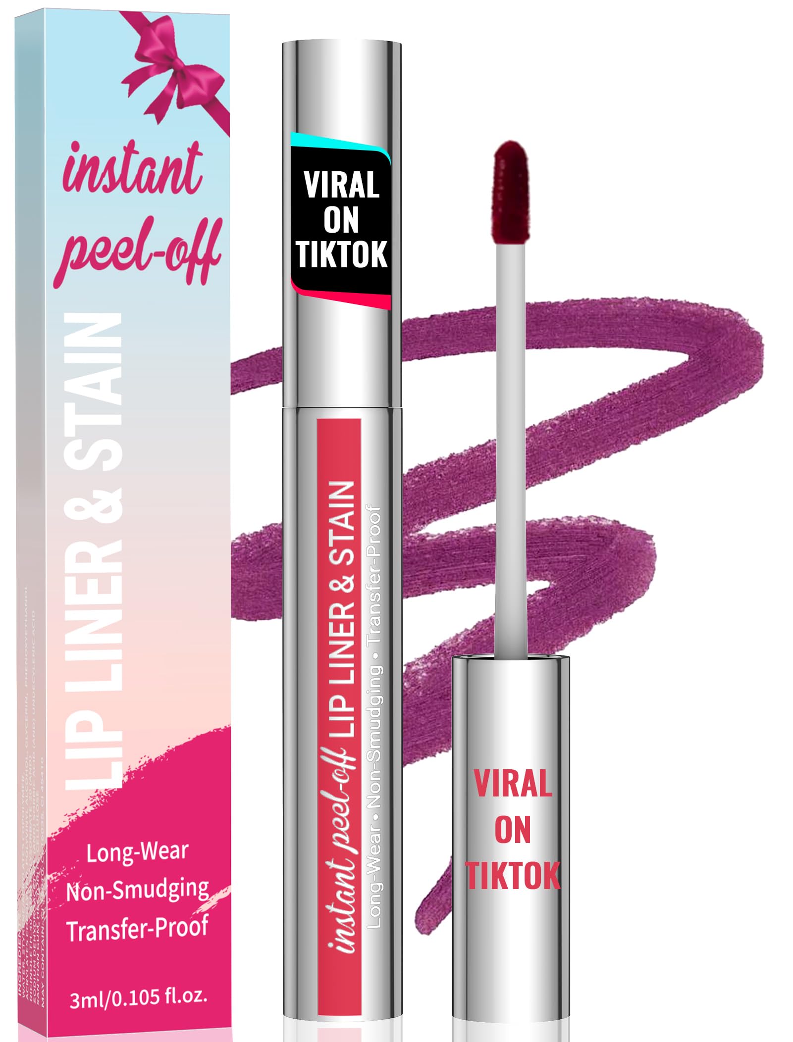 iMethod Lip Stain Lipliner, langhoudende lipliner voor het verwijderen van lipcontouren, langhoudende, watervaste liptint, natuurlijke lipvlek, plumped