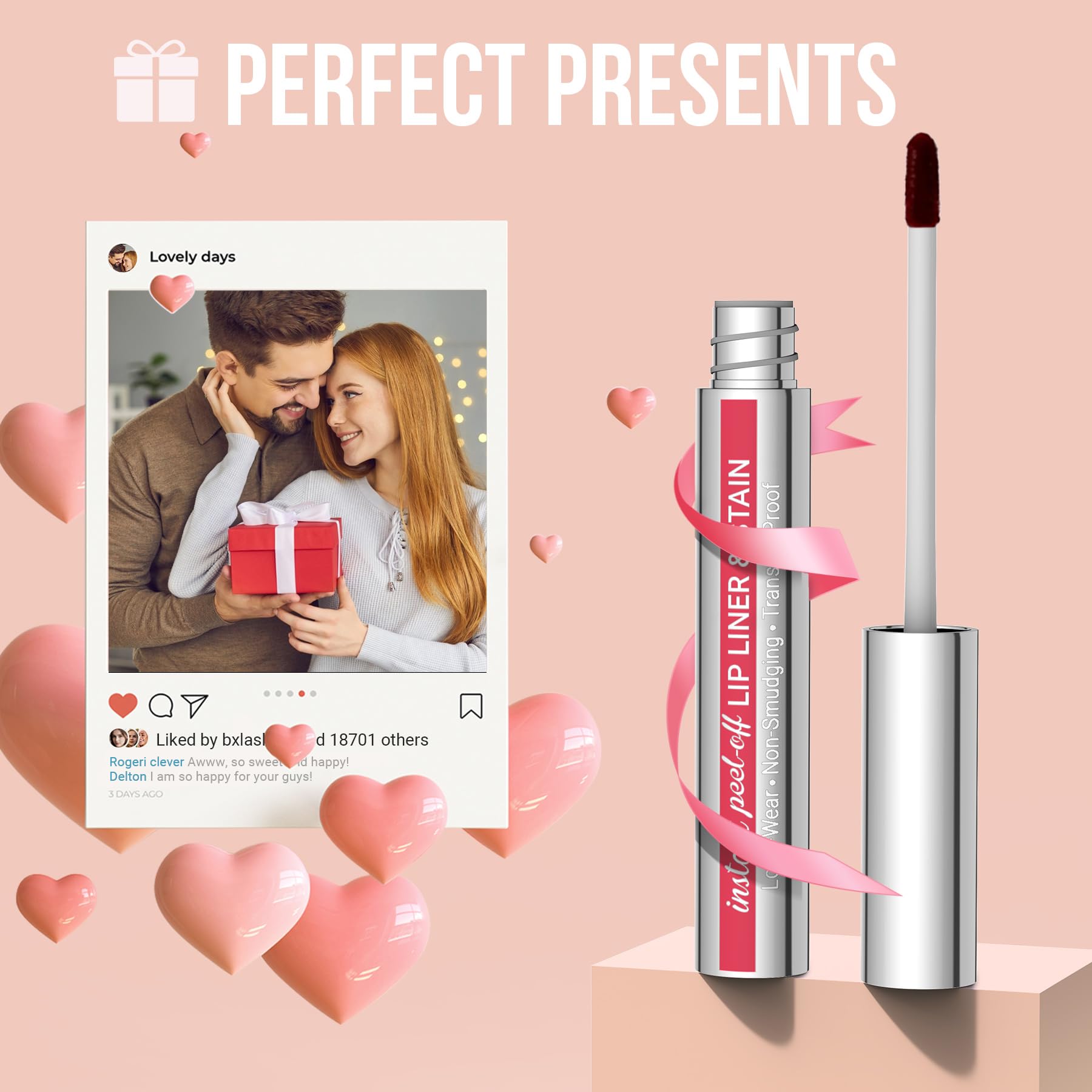 iMethod Lip Stain Lipliner, langhoudende lipliner voor het verwijderen van lipcontouren, langhoudende, watervaste liptint, natuurlijke lipvlek, plumped