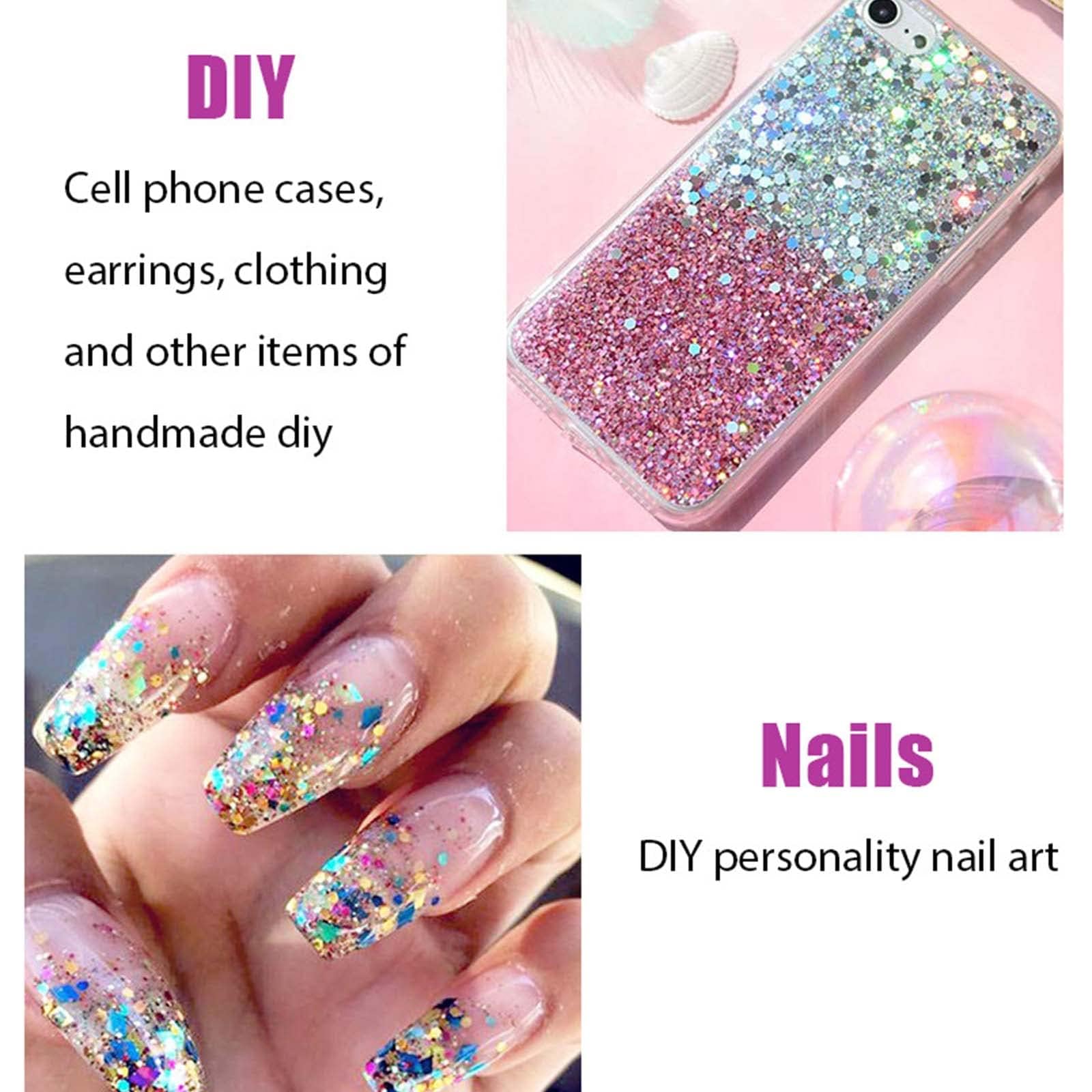 Prreal Body Glitter Gel 50ml, Mermaid Sequins Chunky Glitter Liquid Kit, Long-Lasting Glitters Powder for Festival Masquerade Birthday Makeup#White