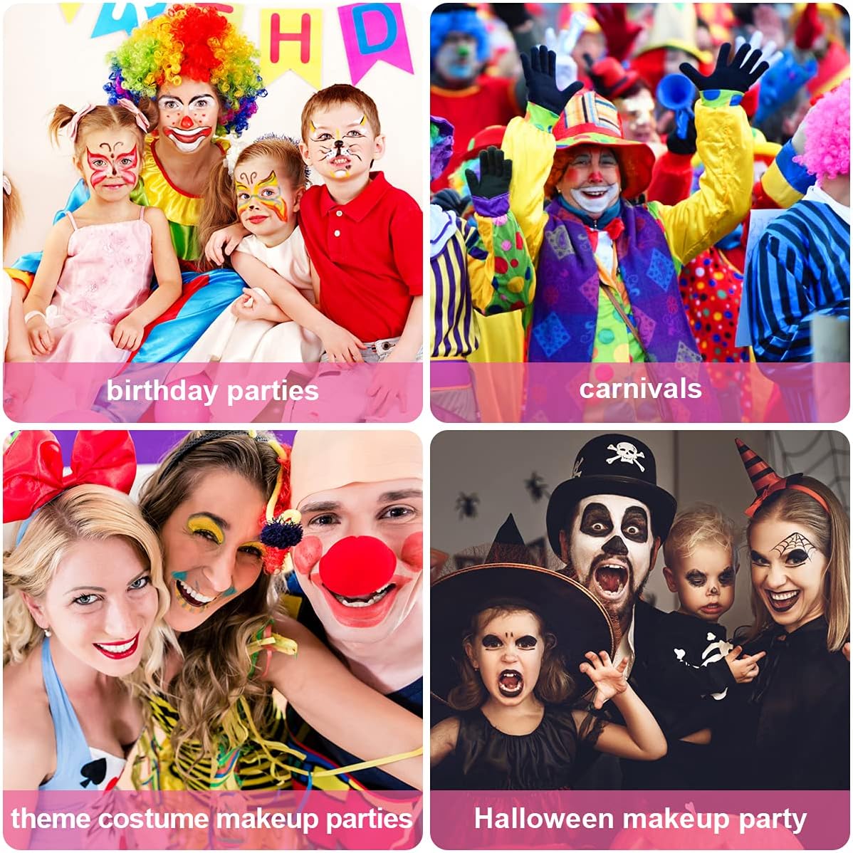 URAQT schminkset, 15 kleuren schminkpalet met 2 borstels 32 stencils, wasbare gezichtsverf Veilige lichaamsverf voor volwassenen Kinderen Halloweenfeest Carnaval, make-upverf niet giftig in gebruik