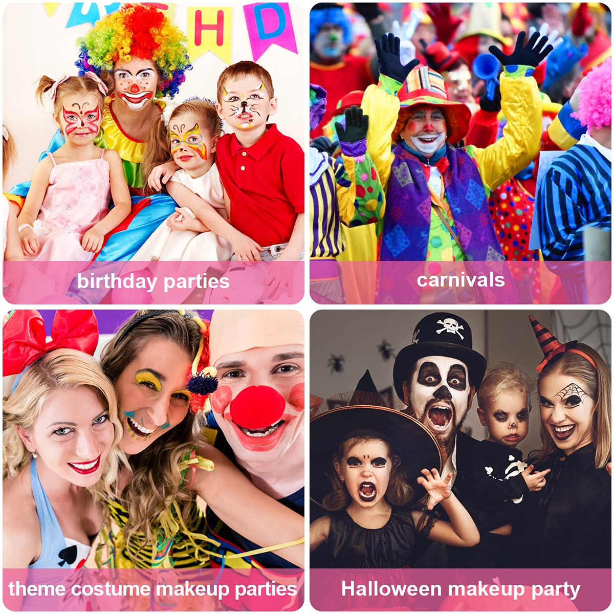 URAQT schminkset, 15 kleuren schminkpalet met 2 borstels 32 stencils, wasbare gezichtsverf Veilige lichaamsverf voor volwassenen Kinderen Halloweenfeest Carnaval, make-upverf niet giftig in gebruik