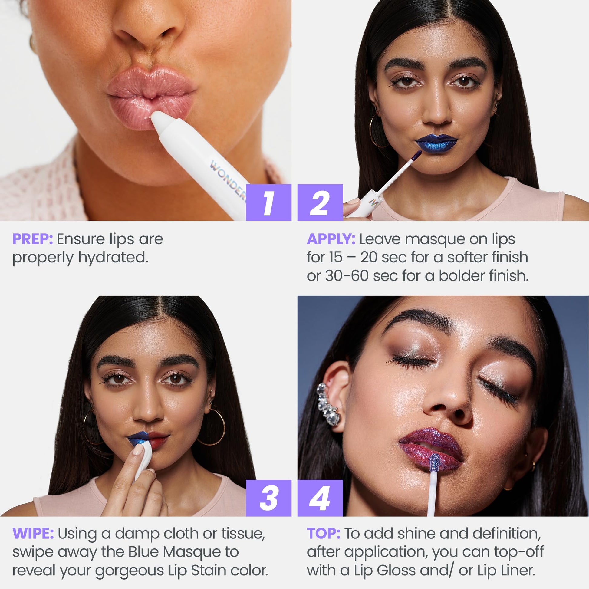 Wonderskin Wonder Blading Lip Stain Peel Off Masque - Langdurige Nude Liptint, Waterdicht En Overdrachtsbestendig, Matte Afwerking, Peel-Off Make-Up (Whimsical Masque)