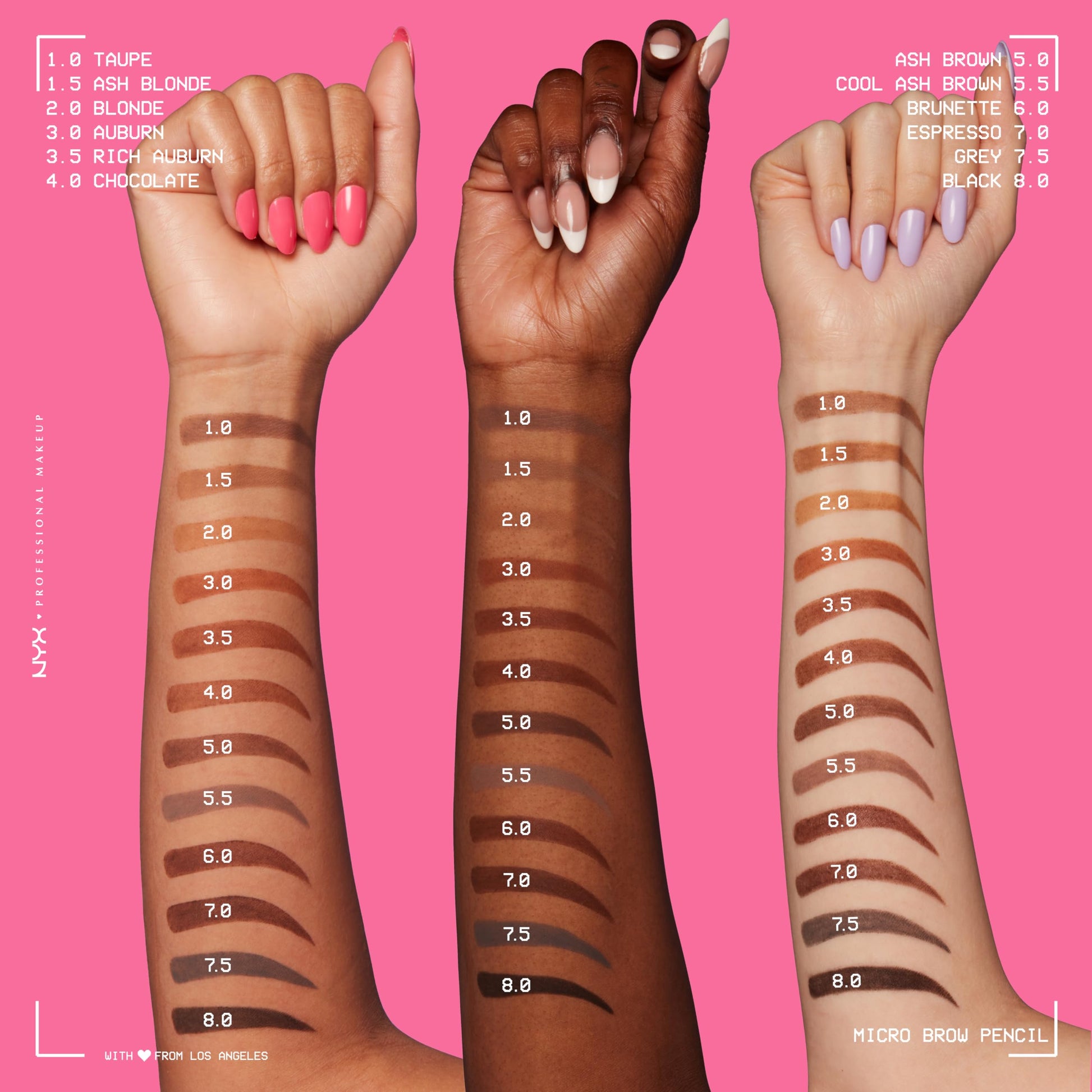 NYX Professional Makeup Wenkbrauwpotlood, Micro Brow Pencil, dubbelzijdig met uitdraaibaar wenkbrauwpotlood en borsteltje, veganistische formule. Kleur: Brunette, 0,5 g (1 stuk)