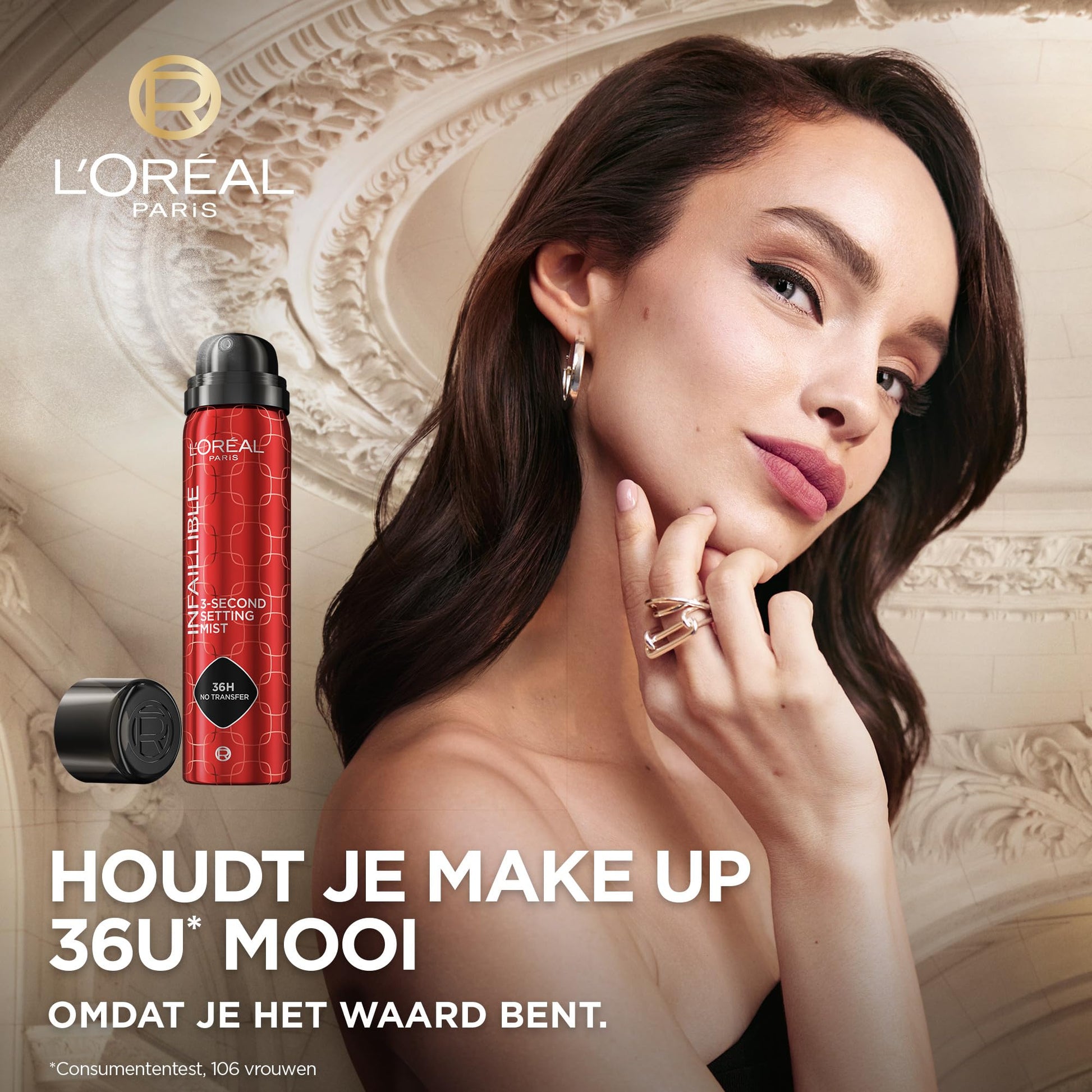 L'Oréal Paris Infaillible 3-second Setting Mist - Setting Spray - transferproof in 3 seconden - voor make-up die tot 36 uur blijft zitten - 75 ml