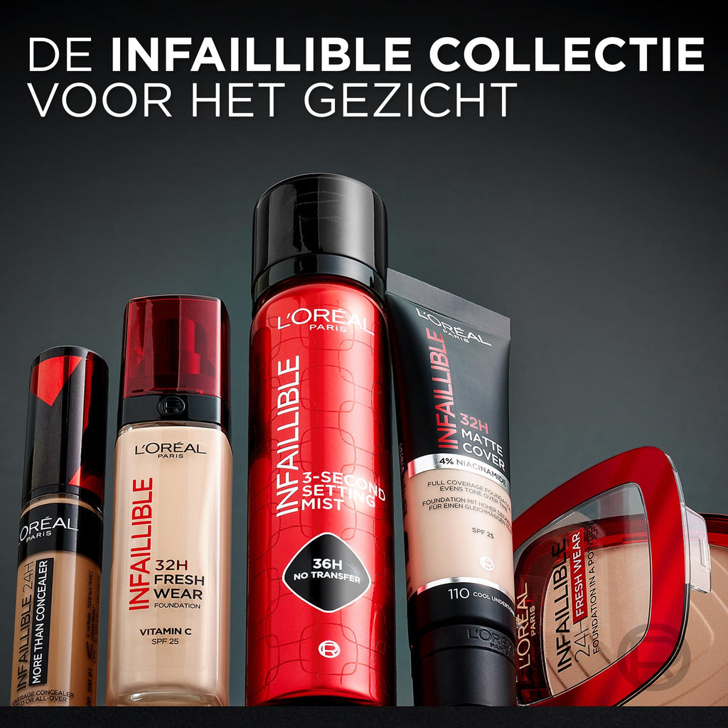 L'Oréal Paris Infaillible 3-second Setting Mist - Setting Spray - transferproof in 3 seconden - voor make-up die tot 36 uur blijft zitten - 75 ml