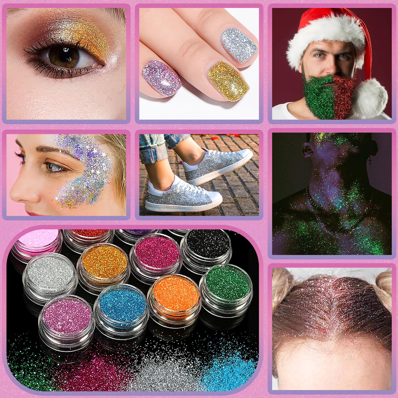 Frasheng Glitter Tattoo Set Meisjes, Tijdelijke Tattoo Kit voor Kinderen, Glitter Tattoo Set Kinderen, 42 Glitterpoeder, 136 Stencils, 218 Strass-steentjes, 40 Lichtgevende Kinder Tattoo Stickers