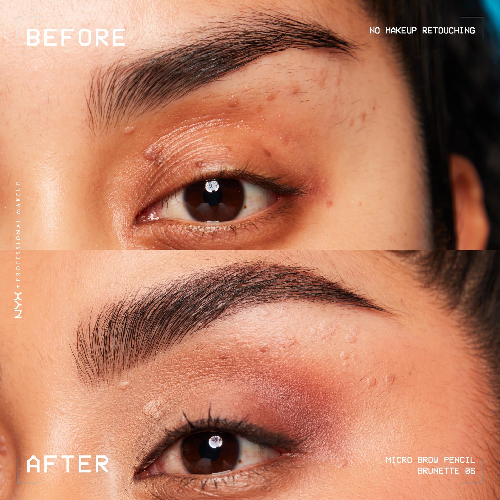 NYX Professional Makeup Wenkbrauwpotlood, Micro Brow Pencil, dubbelzijdig met uitdraaibaar wenkbrauwpotlood en borsteltje, veganistische formule. Kleur: Brunette, 0,5 g (1 stuk)